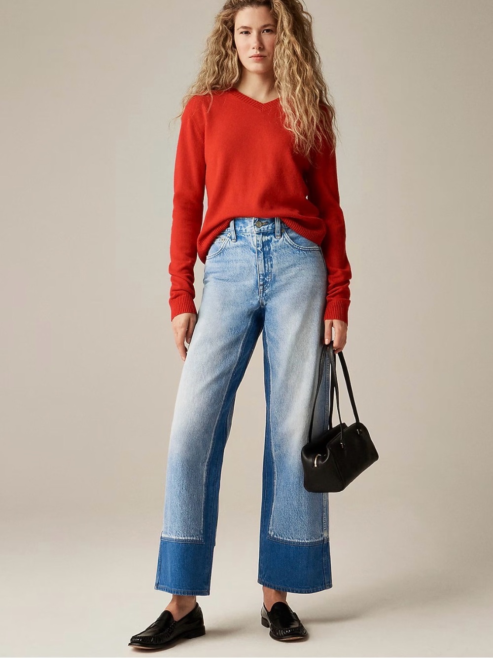 J.Crew wide leg color block jeans